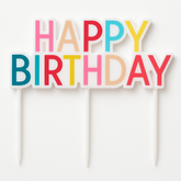 Bright Pastel "Happy Birthday" Cake Topper